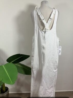 Rare Self white/ivory linen-blend or cotton overalls/jumpsuit